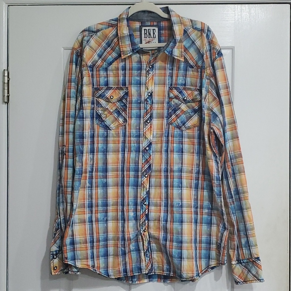 BKE VINTAGE ATHLETIC FIT PEARL SNAPS SIZE 2XL